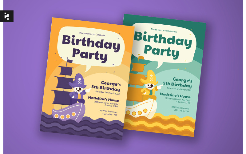 Kids Birthday Invitation - Pirates Theme Corporate Identity