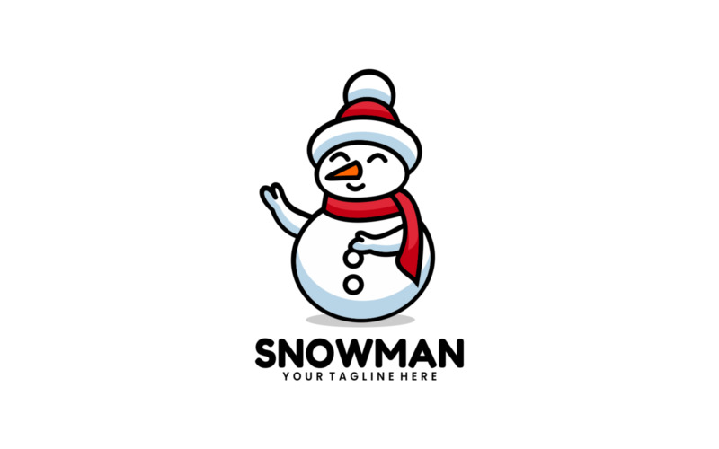 Snowman Mascot Cartoon Logo Logo Template