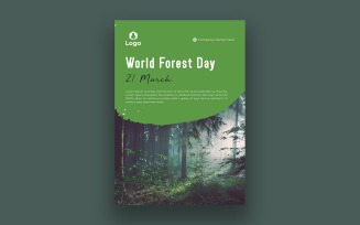 World forest day flyer template nature forest poster design