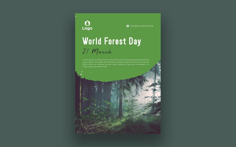 World forest day flyer template nature forest poster design Corporate Identity