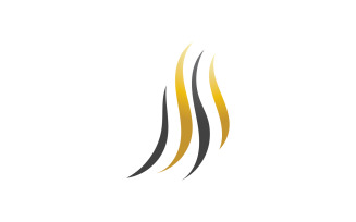 Hair wave style black and Gold logo v12