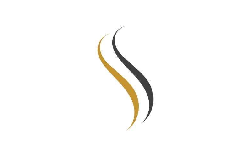Hair wave style black and Gold logo v30 Logo Template