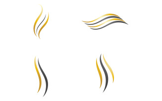 Hair wave style black and Gold logo v52