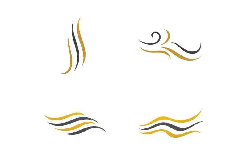 Hair wave style black and Gold logo v53 Logo Template