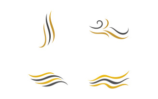 Hair wave style black and Gold logo v53