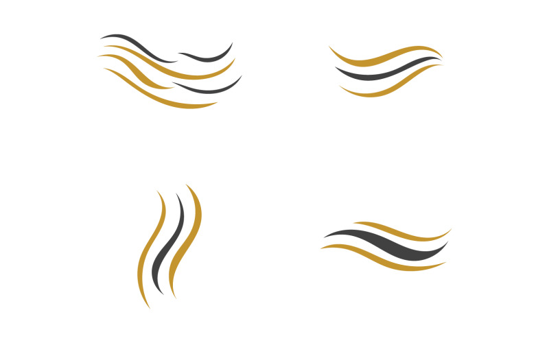 Hair wave style black and Gold logo v55 Logo Template