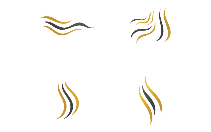 Hair wave style black and Gold logo v59 Logo Template