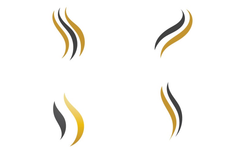 Hair wave style black and Gold logo v60 Logo Template