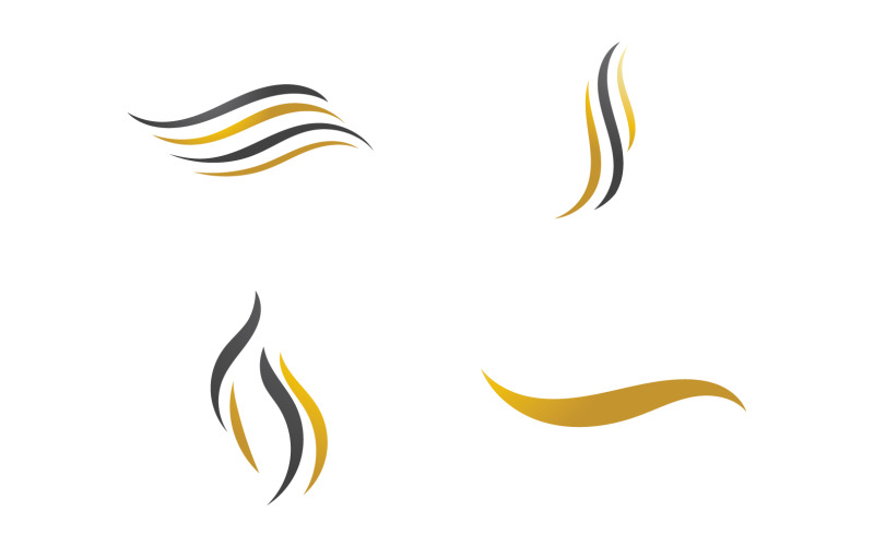 Hair wave style black and Gold logo v61 Logo Template