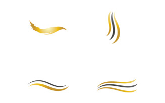 Hair wave style black and Gold logo v62
