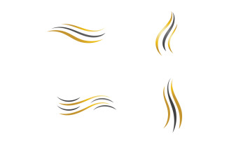 Hair wave style black and Gold logo v63