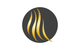 Hair wave style black and Gold logo vector version 13