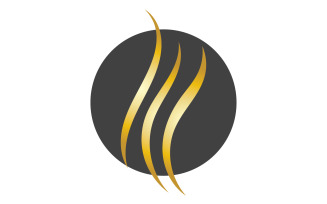 Hair wave style black and Gold logo vector version 15
