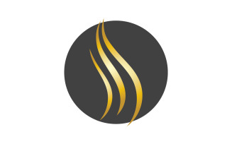 Hair wave style black and Gold logo vector version 17