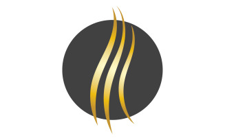Hair wave style black and Gold logo vector version 19