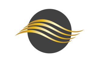Hair wave style black and Gold logo vector version 1