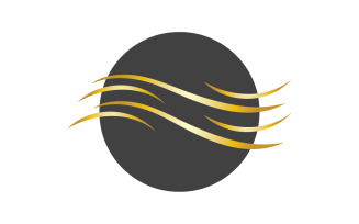 Hair wave style black and Gold logo vector version 20