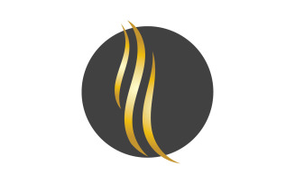 Hair wave style black and Gold logo vector version 21