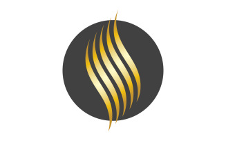 Hair wave style black and Gold logo vector version 24