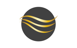 Hair wave style black and Gold logo vector version 25