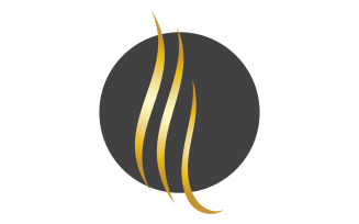 Hair wave style black and Gold logo vector version 30
