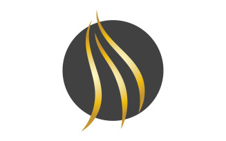 Hair wave style black and Gold logo vector version 32