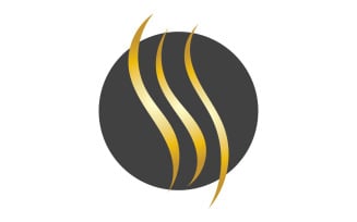 Hair wave style black and Gold logo vector version 34