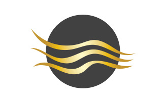 Hair wave style black and Gold logo vector version 37