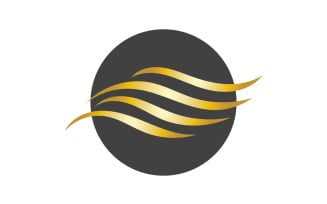 Hair wave style black and Gold logo vector version 38