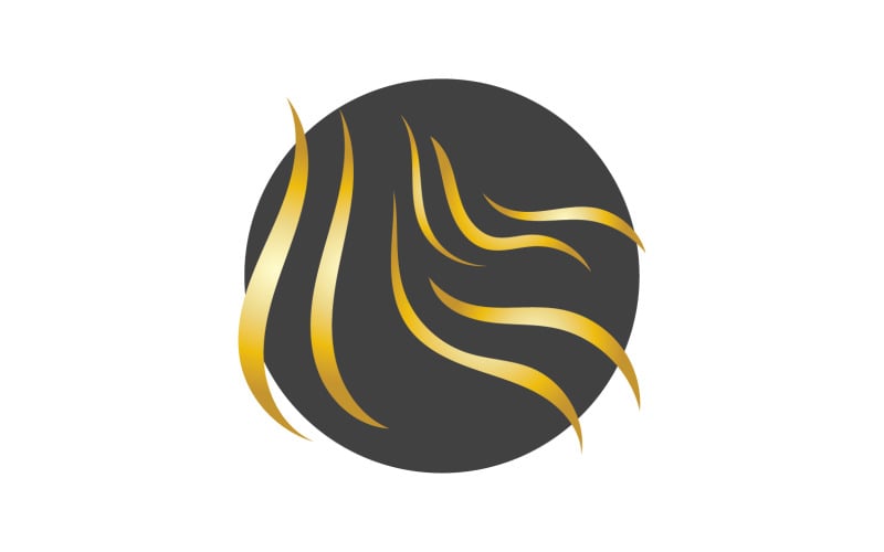 Hair wave style black and Gold logo vector version 39 Logo Template