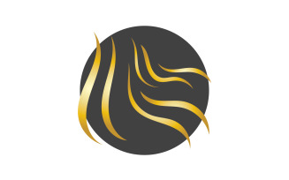 Hair wave style black and Gold logo vector version 39
