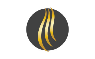 Hair wave style black and Gold logo vector version 3