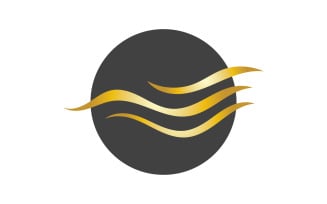 Hair wave style black and Gold logo vector version 40