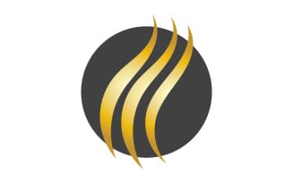 Hair wave style black and Gold logo vector version 46