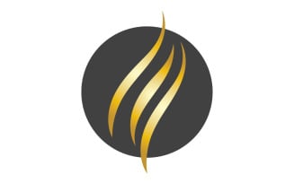 Hair wave style black and Gold logo vector version 47