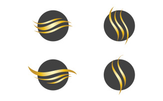 Hair wave style black and Gold logo vector version 49