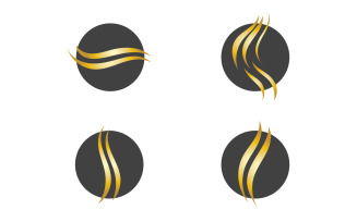 Hair wave style black and Gold logo vector version 50