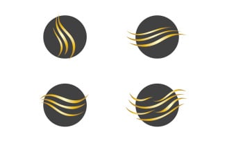 Hair wave style black and Gold logo vector version 52