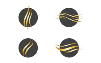 Hair wave style black and Gold logo vector version 53