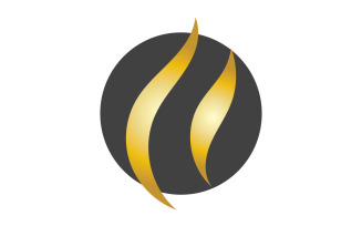 Hair wave style black and Gold logo vector version 54
