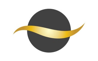 Hair wave style black and Gold logo vector version 55