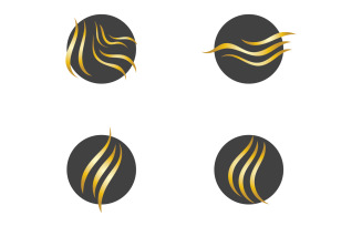 Hair wave style black and Gold logo vector version 57