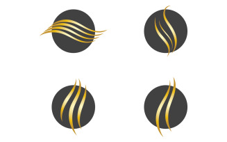 Hair wave style black and Gold logo vector version 58