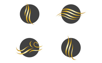 Hair wave style black and Gold logo vector version 59