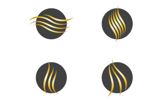 Hair wave style black and Gold logo vector version 60