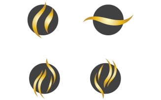 Hair wave style black and Gold logo vector version 61