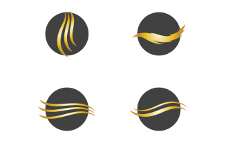 Hair wave style black and Gold logo vector version 62