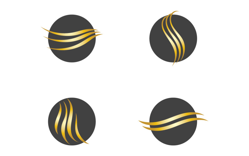 Hair wave style black and Gold logo vector version 63 Logo Template