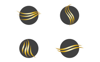 Hair wave style black and Gold logo vector version 63