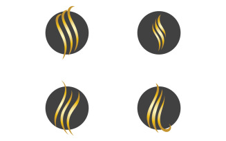 Hair wave style black and Gold logo vector version 64